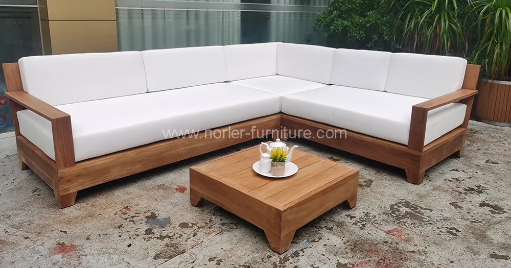 Outdoor Teak Wood Frame Sofa Rock Chair