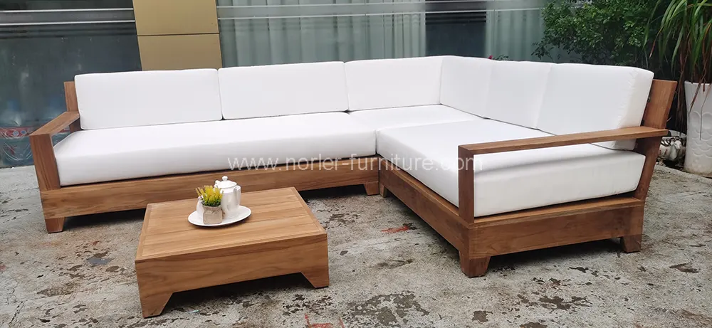 Outdoor Teak Wood Frame Sofa Rock Chair