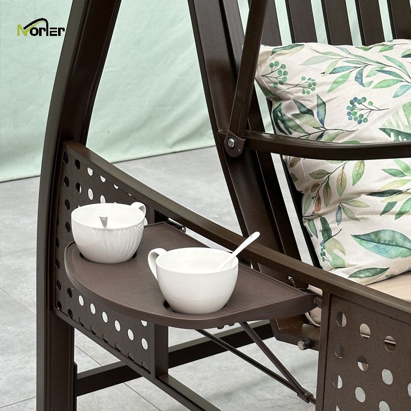 outdoor aluminum swing with solar light