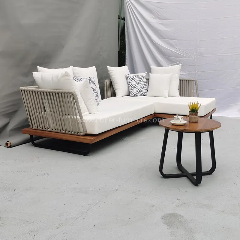 Moderní hliníkový rám ve tvaru písmene L venkovní sedadlo ve venkovní pohovce sedadla