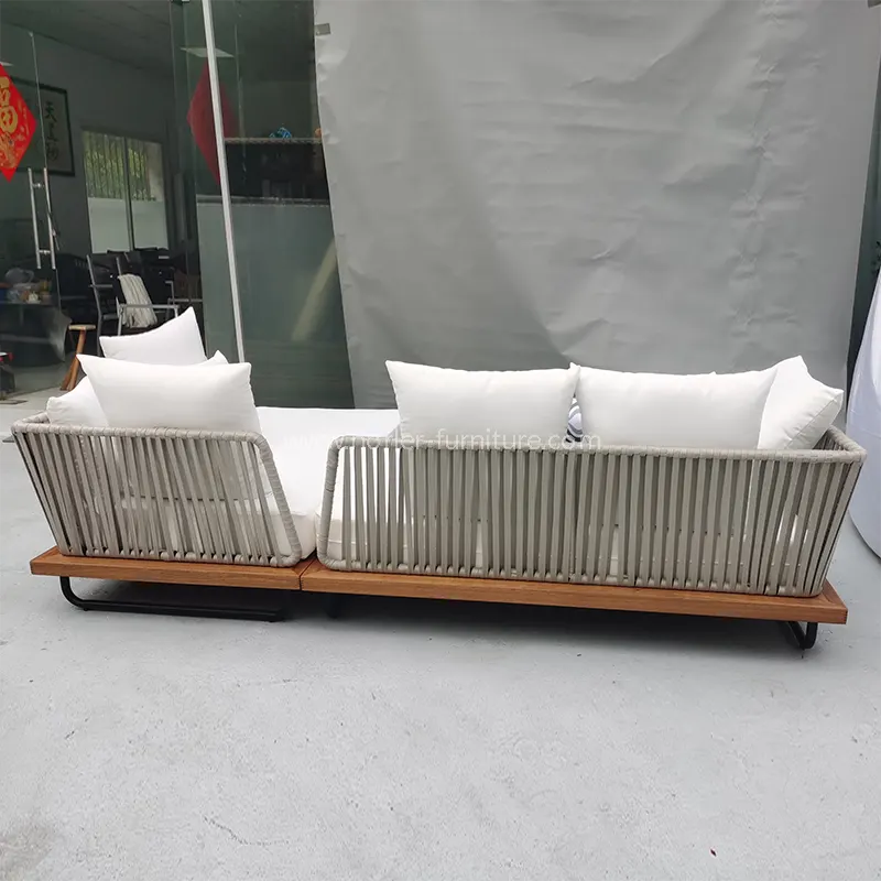 Moderní hliníkový rám ve tvaru písmene L venkovní sedadlo ve venkovní pohovce sedadla