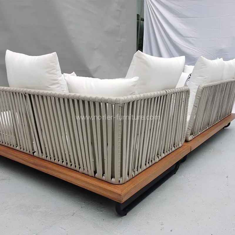 Moderní hliníkový rám ve tvaru písmene L venkovní sedadlo ve venkovní pohovce sedadla