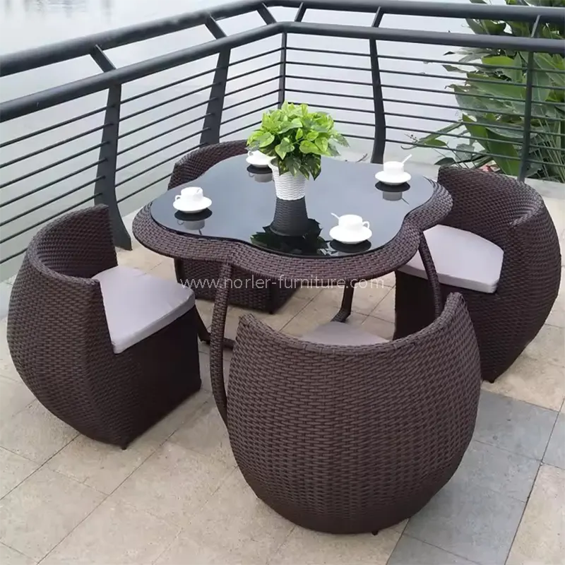 Outdoor Balcony Rattan Round Jídelní set nábytek