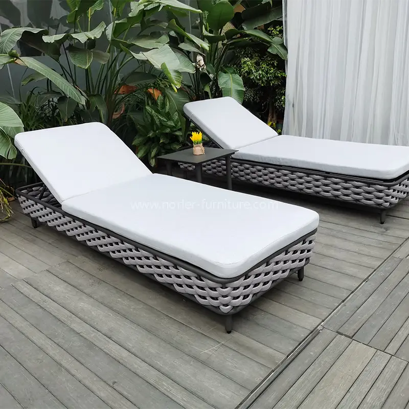 Outdoor pohodlný ratan tkaní slunce Lounger