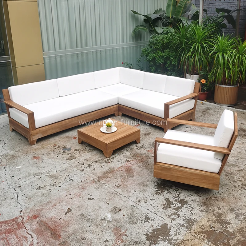 Venkovní teakové dřevěné rámové pohovky skalní židle