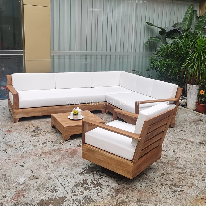 Venkovní teakové dřevěné rámové pohovky skalní židle