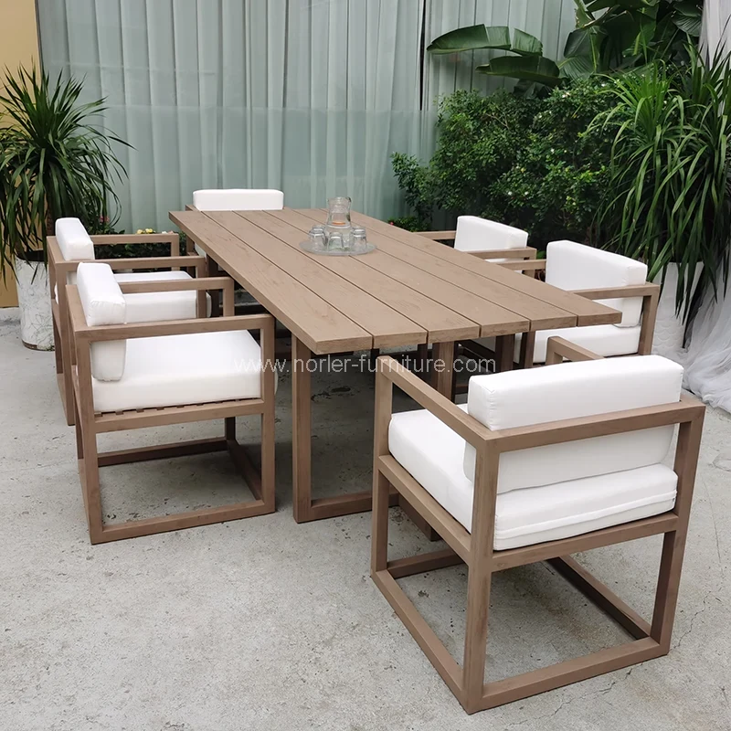 Venkovní teakové dřevěné sady restaurace jídelní sada